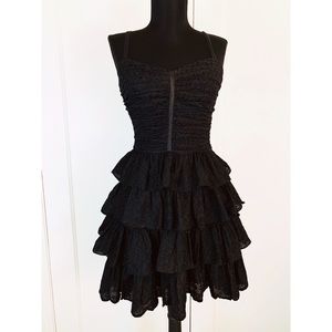 Betsey Johnson 90's Eyelet Ruffle Party Dress Sz 4